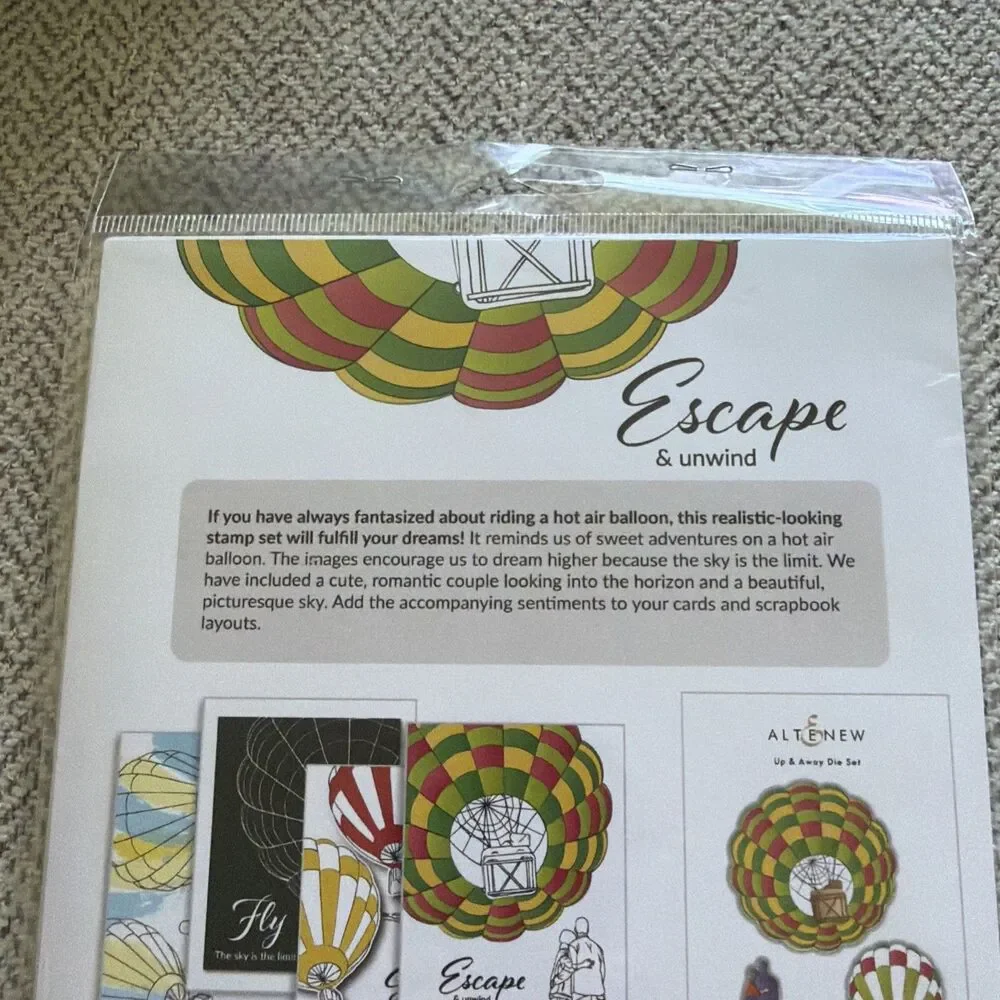 Altenew Up & Away Stamp and die set Couple hot air balloon soar come fly with me